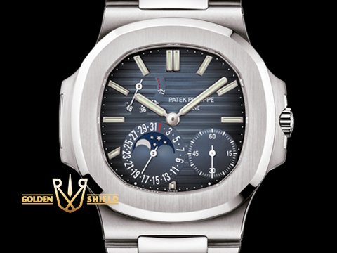 Patek Philippe 百達翡麗 PP錶 Nautilus 鸚鵡螺 5712/1A 金鷹 藍色面盤 5712 不鏽鋼 鍊帶款 動能顯示 月相盈虧 2024年保單