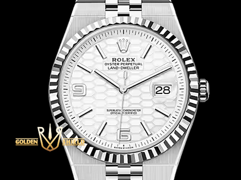 ROLEX 勞力士 Land-Dweller 36mm 127234 陸行者 全新系列 醇白色蜂巢圖案錶面及纖薄紀念型(Flat Jubilee)錶帶 2026年保單 新式保卡