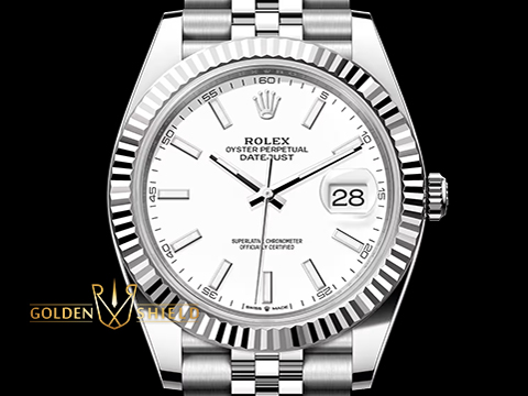 ROLEX 勞力士 Datejust 41 經典 蠔式日誌型 126334 白色面盤搭配柱狀夜光時標 DJ41 不鏽鋼 三角坑紋錶圈 2026年保單 新式保卡 紀念型(Jubilee)五銖錶帶 自動上鍊 41mm