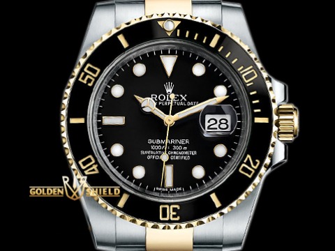 ROLEX 勞力士 Submariner 116613LN 半金 黑水鬼 116613 LN 陶瓷框 潛水錶 自動上鍊 40mm