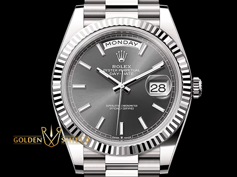 ROLEX 勞力士 DayDate 星期日曆型 228239 白K金材質 灰色面盤 2022年保單 最新3255機芯 自動上鍊 40mm