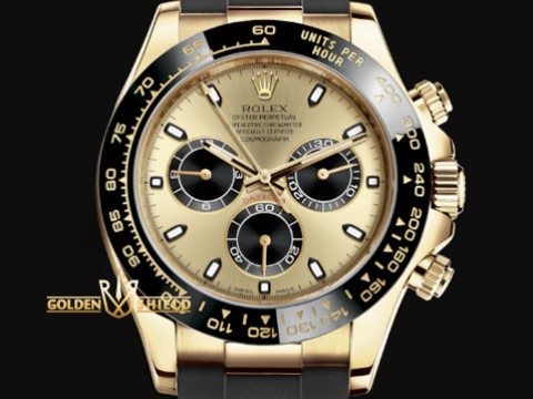 ROLEX 勞力士 Daytona 116518 LN 宇宙計時型 116518LN 迪通拿 計時碼表 18K黃金 陶瓷圈 港星余文樂結婚配帶款 金色面盤 自動上鍊