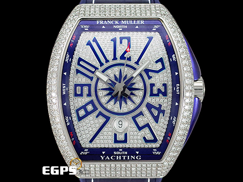 Franck Muller 法蘭穆勒 FM Vanguard V45 Yachting 遊艇系列 V45 SC DT 精鑲滿天星鑽錶 滿滿的美鑽耀眼奪目,絕對是目光的焦點,歡迎來店試戴!! 滿天星鑽面 自動上鏈 44x54 mm