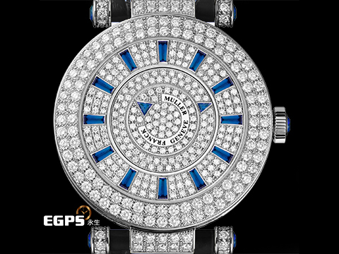 FRANCK MULLER FM 法蘭穆勒 Double Mystery 神秘 DM42D2RCD 18K白金材質 原鑲滿天星鑽石面盤、雙排鑽圈、鑽耳、鑽扣 新錶訂價:2,630,000元 自動上鍊 42mm