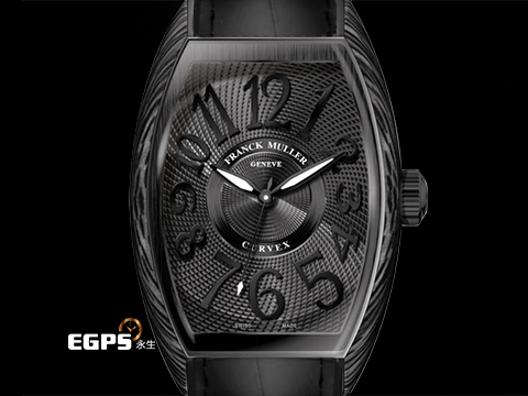 FRANCK MULLER 法蘭穆勒 Cintree Curvex Classic 三維曲線 黑色雕紋面盤 碳纖維錶殼 CX36SCAT CARBON TTNRBR 酒桶型 大三針 2025年保單 自動上鏈 36.5 x 52.65 mm