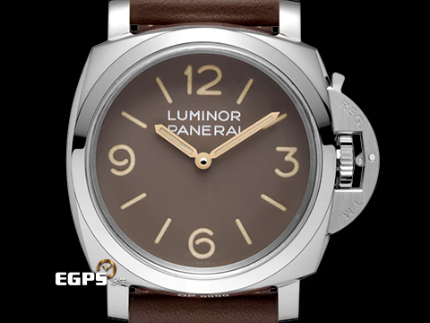 PANERAI 沛納海 Luminor 1950 3 Days PAM00663 限量版 淺棕色復古面盤 經典金魚缸樹脂風防 PAM663 三日鍊 不鏽鋼材質 2019年保單 限量1000只 典藏錶盒、限量證書 手上鍊 47mm