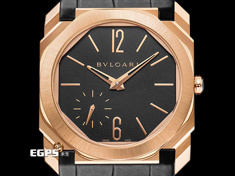 BVLGARI 寶格麗 Bulgari Octo Finissimo系列 103286 玫瑰金材質 八角形多稜角設計外框 PT950 鉑金微型自動盤 小秒針 超薄 2020年台灣公司貨 自動上鍊 40mm