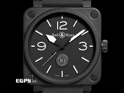 Bell & Ross 柏萊士 Instruments系列 BR01-92-10TH-CE 黑陶瓷錶殼 「BR 01 10th Anniversary」 10周年紀念版 限量500只 大三針 大錶徑 飛行錶 自動上鍊 46mm