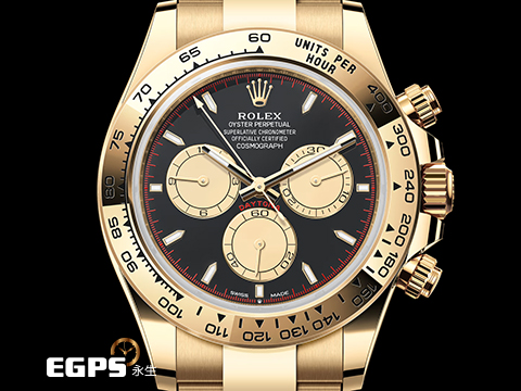ROLEX 勞力士 Cosmograph Daytona 宇宙計時型 迪通拿 126508 醇黑色面 搭配 香檳色計時盤 Paul Newman 保羅紐曼 計時碼表 18K黃金 小怪獸 新款4131機芯 2025年保單 賽車錶 自動上鍊 40mm
