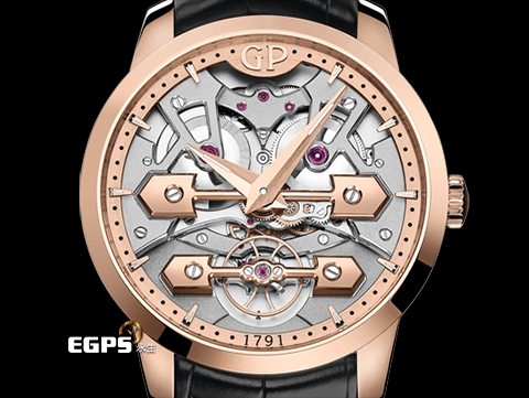 Girard-Perregaux 芝柏 GP錶 Classic Bridges 系列 86000-52-001-BB6A 經典 金橋 玫瑰金 鏤空面盤 鉑金微型自動盤 2022年台灣公司貨 自動上鍊 45mm