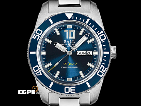 BALL WATCH 波爾錶 ENGINEER MASTER II DM3308A-S3-BER 70週年紀念 不鏽鋼材質 藍色面盤 彩虹 自體發光氚氣燈管指針、時標 2023年台灣公司貨 限量500只 自動上鍊 42mm