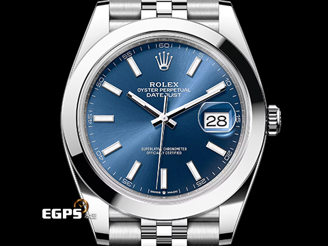 ROLEX 勞力士 蠔式 DATEJUST II 126300 不鏽鋼材質 藍色太陽紋面盤 2026年保卡 極新品 紀念型五銖錶帶 自動上鏈 41mm