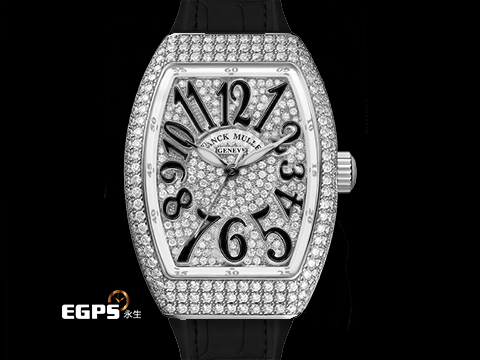 Franck Muller 法蘭穆勒 FM Vanguard Lady V32 黑色 精鑲鑽石 滿天星鑽石面盤 不鏽鋼材質 石英機芯 32x42.3mm