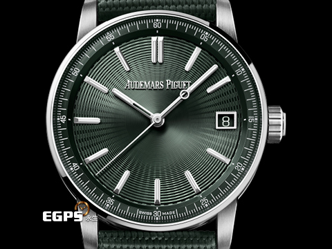 Audemars Piguet 愛彼 AP錶 Code 11.59系列 15210ST.OO.A056KB.01 綠色同心圓漣漪紋飾面盤 15210 ST 大三針 不鏽鋼 2026年保卡 自動上鍊 41mm