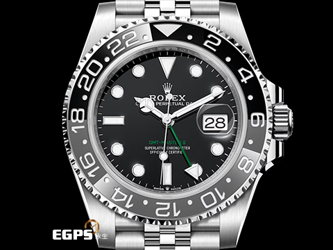 ROLEX 勞力士 GMT-Master II 格林威治型 126710GRNR 黑 灰雙色陶瓷錶圈 皮蛋圈 兩地時間 不鏽鋼材質 最新3285機芯 2026年保卡 紀念型(Jubilee)五銖錶帶 自動上鍊 40mm
