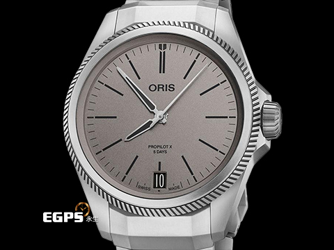 ORIS 豪利時 ProPilot X Calibre 400 系列 0140077787153 灰色面盤 鈦金屬 五日鍊 大三針 2026年保卡 飛行錶 自動腕錶 39mm