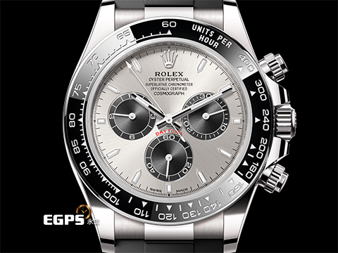 ROLEX 勞力士 Cosmograph Daytona 宇宙計時型 迪通拿 126519LN 計時碼表 18K白金材質 灰熊貓 梁家灰 銀灰色錶面搭配亮黑色計時盤 陶瓷錶圈 新款4131機芯 快調延展錶扣 2026年保卡 賽車錶 自動上鍊 40mm