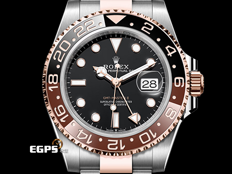 ROLEX 勞力士 GMT-Master II 蠔式 格林威治型 126711CHNR 兩地時區 126711 CHNR 黑 棕雙色陶瓷圈 沙士圈 永恆玫瑰金 半金款 2026年保單 自動上鍊 40mm