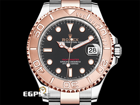 ROLEX 勞力士 Yacht-Master 37 蠔式 遊艇名仕型 268621 中型 永恆玫瑰金 半金款 黑色面盤 2019年台灣公司貨 自動腕錶 37mm