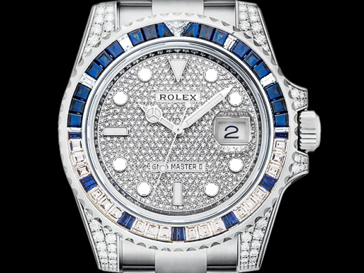 ROLEX 勞力士 GMT-Master II 116710LN 不鏽鋼材質 格林威治型 兩地時區 精鑲藍寶石鑽框和滿天星鑲鑽面盤 自動上鍊 40mm