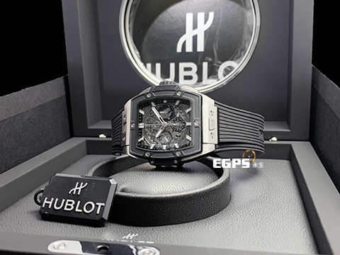 Hublot 宇舶 Spirit of Big Bang 大爆炸 靈魂系列 642.NM.0170.RX 鈦金屬 黑色陶瓷外框 鏤空面盤 酒桶型 計時碼表 2022年電子保單 自動上鍊 42mm