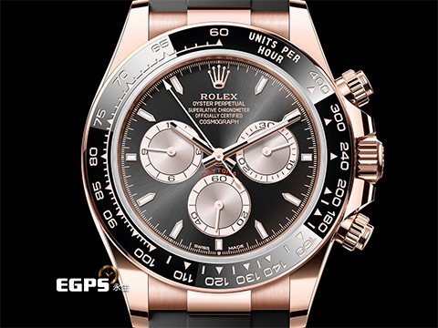 ROLEX 勞力士 Cosmograph Daytona 宇宙計時型 迪通拿 126515LN 計時碼表 亮黑色錶面 搭配 日亮金計時盤 18K永恆玫瑰金材質 陶瓷錶圈 2024年保卡 自動上鍊 40mm