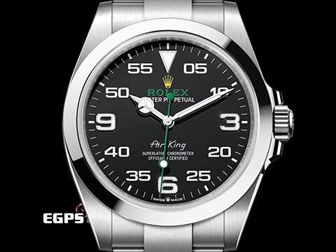 ROLEX 勞力士 Oyster Perpetual 蠔式 Air-King 空中霸王 126900 綠色秒針 空霸 不鏽鋼 黃色ROLEX皇冠品牌銘刻 大三針 新款3230機芯 2026年卡 自動上鍊 40mm