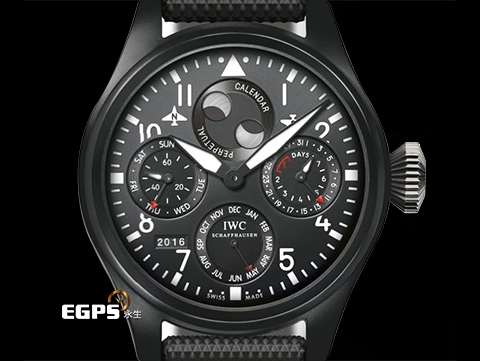 IWC 萬國錶 Big Pilot`s 大飛行員 Perpetual Calendar 萬年曆腕錶 IW502902 黑陶瓷材質 TOP GUN 海軍空戰部隊 大飛 七日鍊 動能顯示 經典四位數字年份顯示 南北月相 萬年曆 飛行錶 自動上鍊 48.6mm