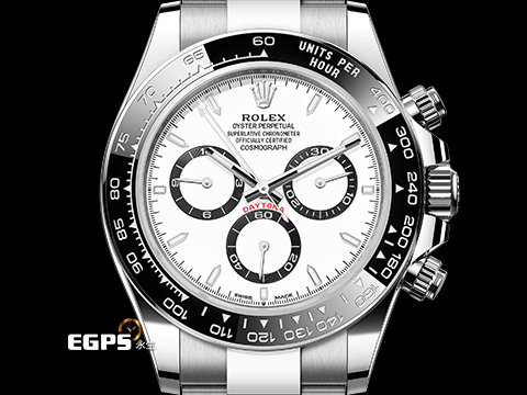 ROLEX 勞力士 Cosmograph Daytona 宇宙計時型 迪通拿 126500LN 計時碼表 白熊貓 白色面盤搭配黑色計時圈 不鏽鋼材質 陶瓷錶圈 最新4131機芯 2025年保卡 自動上鍊 40mm