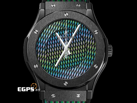 Hublot 宇舶 Classic Fusion 經典融合系列 CRUZ-DIEZ 克魯茲-迭斯陶瓷腕錶 511.CX.8900.VR.CZD19 面盤色彩的組成隨著時間、分鐘與秒數的流逝而變化與演變 2024年保卡 限量100支 自動上鍊 45mm