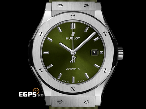 HUBLOT 宇舶 Classic Fusion Chronograph 42 經典融合 542.NX.8970.RX 不鏽鋼材質 綠色太陽紋面盤 2026年電子保單 自動上鍊 42mm