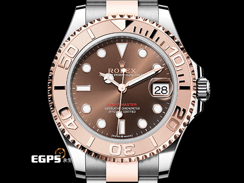 ROLEX 勞力士 Yacht-Master 37 蠔式 遊艇名仕型 268621 巧克力色面盤 中型 永恆玫瑰金 半金款 2026年保卡 自動上鍊 37mm