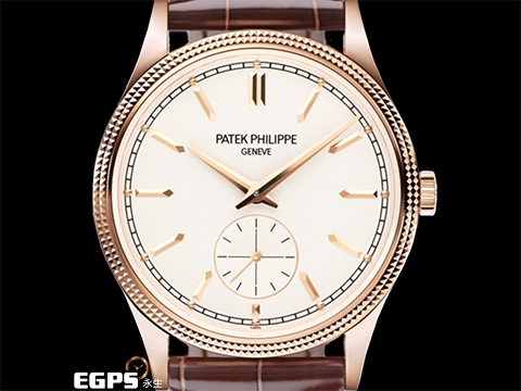 Patek Philippe 百達翡麗 PP錶 Calatrava Small Seconds 經典巴黎釘紋錶圈 6119R-001 玫瑰金材質 6119 R 小秒針 2026年保單 手上鍊 39mm