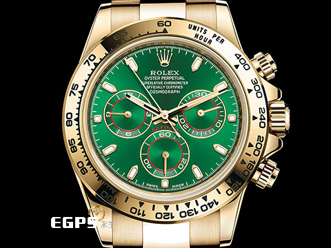 ROLEX 勞力士 Daytona 116508 宇宙計時型 迪通拿 18K黃金材質 綠油精 綠金迪 經典綠色熊貓面盤 2020年保卡 附RSC保養卡保固2028年 自動上鍊 40mm