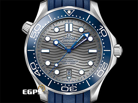 OMEGA 歐米茄 Seamaster Diver 300 海馬系列 21032422006001 藍色陶瓷外圈 、 銀灰色波浪紋面盤 不鏽鋼 同軸擒縱 附原廠不鏽鋼錶帶 2024年台灣公司貨 排氦氣閥 潛水錶 自動上鍊 42mm