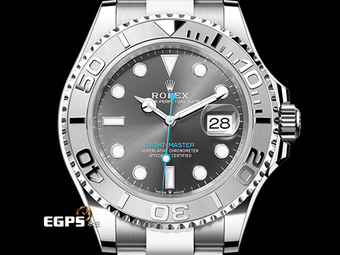 ROLEX 勞力士 Yacht-Master 40 蠔式 遊艇名仕型 126622 石板灰色面盤 搭配 藍色秒針 PT950 鉑金刻度錶圈 不鏽鋼材質 2021年保卡 自動上鍊 40mm