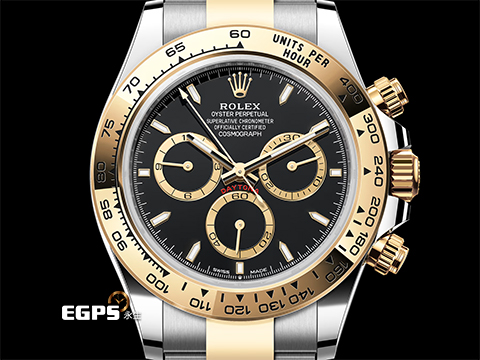 ROLEX 勞力士 Cosmograph Daytona 宇宙計時型 迪通拿 126503 計時碼表 黑色面盤 搭配 金色計時圈 18K黃金 半金款 新款4131機芯 2025年保卡 賽車錶 自動上鍊 40mm