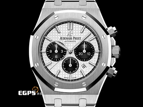 Audemars Piguet 愛彼 AP錶 Royal Oak 皇家橡樹 鍊帶款 白面黑色計時圈 26331ST.OO.1220ST.03 計時碼錶 不鏽鋼鍊帶款 白色熊貓面盤 2020年保卡 自動上鏈 41mm