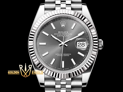 ROLEX 勞力士 DATEJUST II 126334蠔式日誌 126334 不鏽鋼材質 白K金三角坑紋圈 灰色放射面盤 2024年保單 新式保卡 自動上鍊 41mm