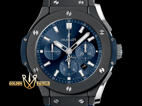 HUBLOT 宇舶 Big Bang 大爆炸 301.CI.7170.LR ORIGINAL陶瓷藍色腕錶 垂直緞面黑色陶瓷附6顆H形鈦金屬螺絲 2022年電子式保單